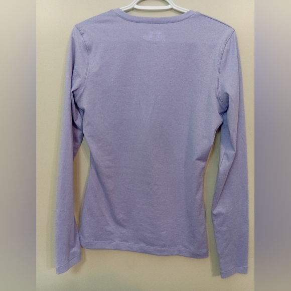Under Armour Women's Light Purple V-Neck Long Sleeve Top - Picture 6 of 9